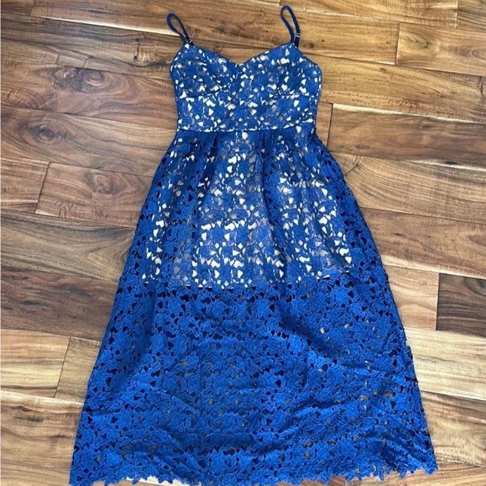 Revolve Blue Lace Dress